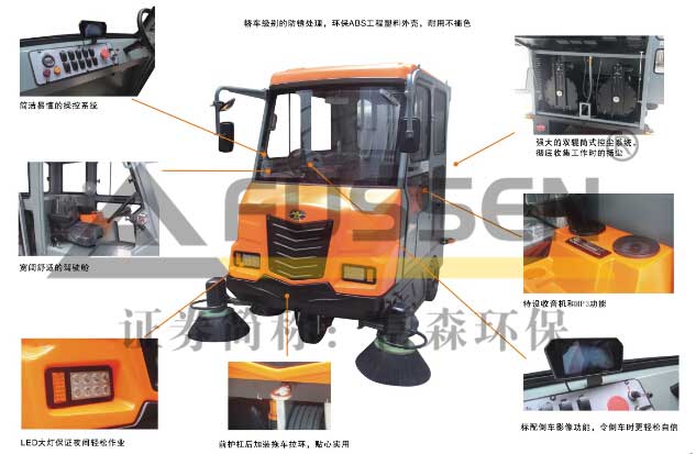 富森FS-V7电动全封闭大型驾驶式扫地车