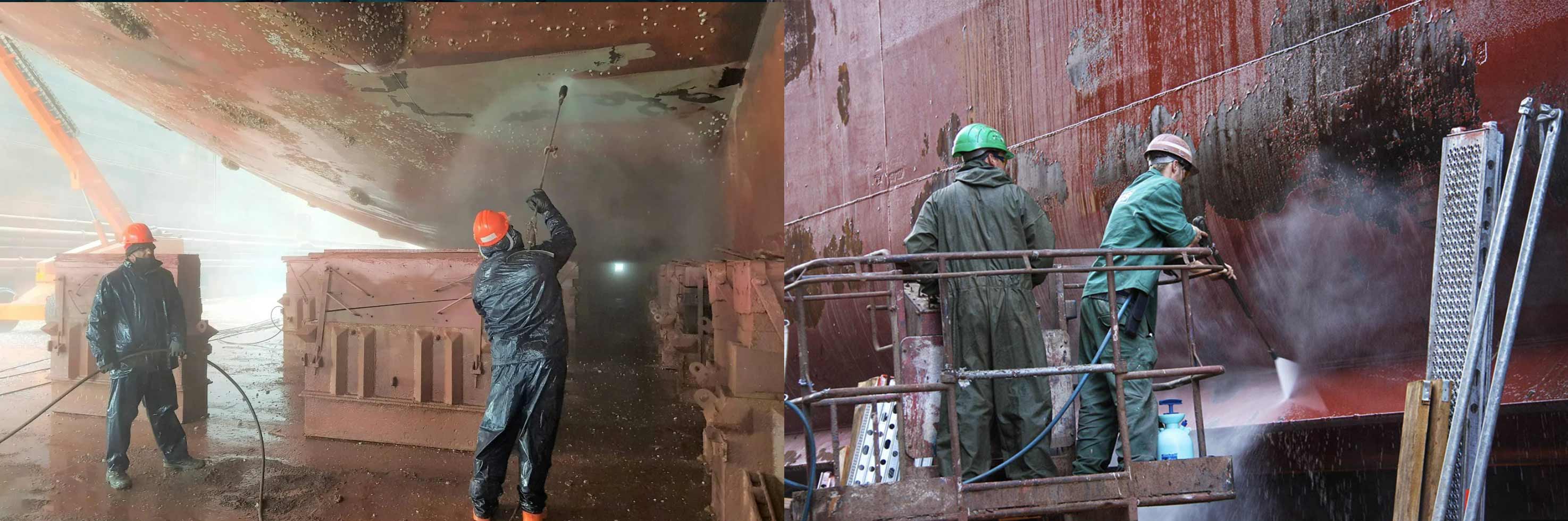 High-Pressure Cleaning of Ships